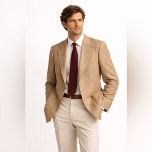 vintage 70s DAKS LONDON jacket blazer sport coat patch pockets retro beige 40L